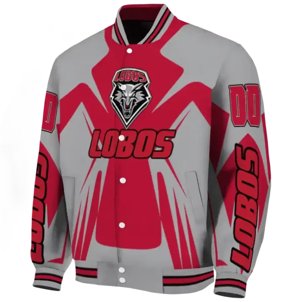 personalized new mexico lobos spider mark red grey varsity jacket best selling.webp