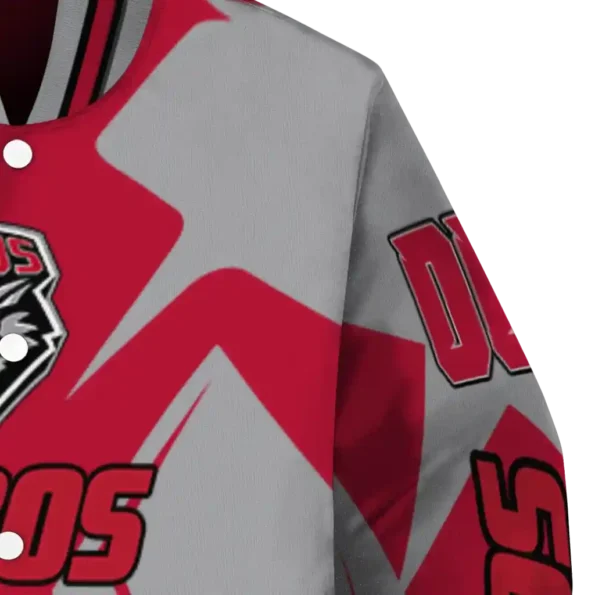 personalized new mexico lobos spider mark red grey varsity jacket premium grade.webp