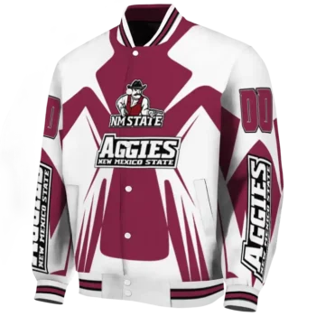 personalized new mexico state aggies spider mark crimson white varsity jacket best selling.webp