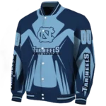 personalized north carolina tar heels spider mark light blue navy blue varsity jacket best selling.webp