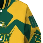 personalized north dakota state bison spider mark green yellow varsity jacket best selling.webp