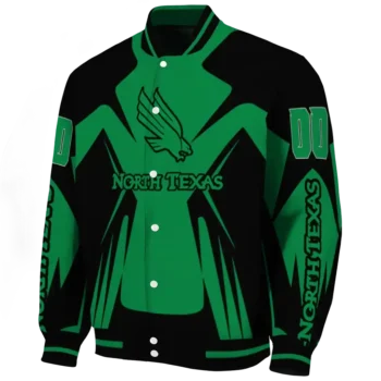 personalized north texas mean green spider mark green black varsity jacket best selling.webp