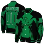 personalized north texas mean green spider mark green black varsity jacket best selling.webp