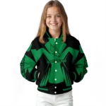 personalized north texas mean green spider mark green black varsity jacket best selling.webp
