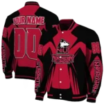 personalized northern illinois huskies spider mark red silver varsity jacket best selling.webp