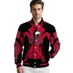 personalized northern illinois huskies spider mark red silver varsity jacket best selling.webp