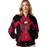 personalized northern illinois huskies spider mark red silver varsity jacket best selling.webp