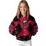 personalized northern illinois huskies spider mark red silver varsity jacket best selling.webp