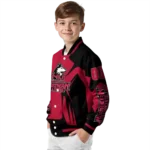 personalized northern illinois huskies spider mark red silver varsity jacket best selling.webp