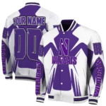 personalized northwestern wildcats spider mark purple white varsity jacket best selling.webp