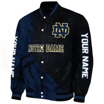 personalized notre dame fighting irish hexagon mesh navy black varsity jacket best selling.webp