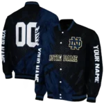 personalized notre dame fighting irish hexagon mesh navy black varsity jacket best selling.webp