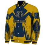 personalized notre dame fighting irish spider mark navy gold varsity jacket best selling.webp