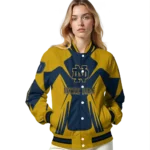 personalized notre dame fighting irish spider mark navy gold varsity jacket best selling.webp