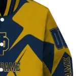 personalized notre dame fighting irish spider mark navy gold varsity jacket best selling.webp
