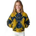 personalized notre dame fighting irish spider mark navy gold varsity jacket best selling.webp