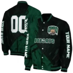 personalized ohio bobcats hexagon mesh green black varsity jacket best selling.webp