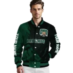 personalized ohio bobcats hexagon mesh green black varsity jacket best selling.webp