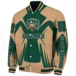 personalized ohio bobcats spider mark green tan varsity jacket best selling.webp