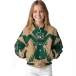 personalized ohio bobcats spider mark green tan varsity jacket best selling.webp