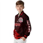 personalized-ohio-state-buckeyes-hexagon-mesh-scarlet-black-varsity-jacket-best-selling.webp