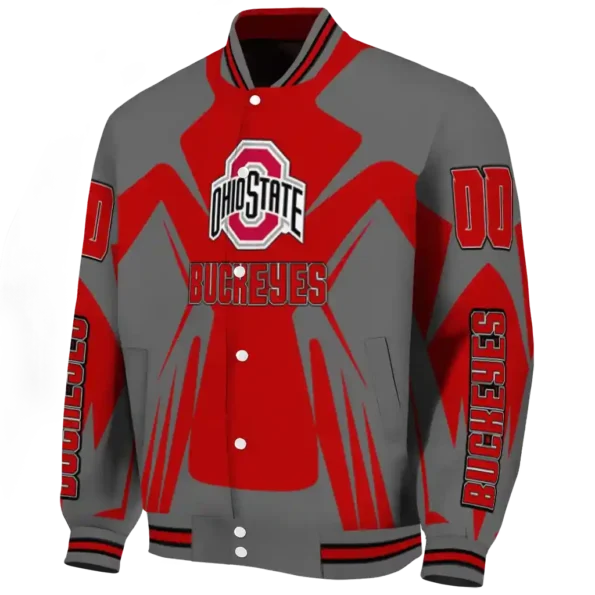 personalized ohio state buckeyes spider mark scarlet gray varsity jacket best selling.webp