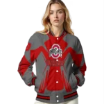 personalized ohio state buckeyes spider mark scarlet gray varsity jacket best selling.webp