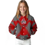 personalized ohio state buckeyes spider mark scarlet gray varsity jacket best selling.webp