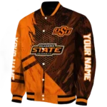 personalized oklahoma state cowboys hexagon mesh orange black varsity jacket best selling.webp