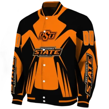 personalized oklahoma state cowboys spider mark orange black varsity jacket best selling.webp