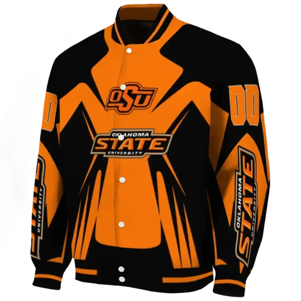 personalized oklahoma state cowboys spider mark orange black varsity jacket best selling.webp