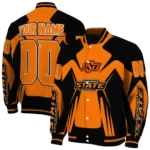personalized oklahoma state cowboys spider mark orange black varsity jacket best selling.webp