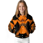 personalized oklahoma state cowboys spider mark orange black varsity jacket best selling.webp