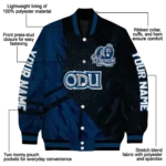 personalized old dominion monarchs hexagon mesh blue black varsity jacket best selling.webp