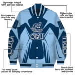 personalized old dominion monarchs spider mark blue light blue varsity jacket best selling.webp