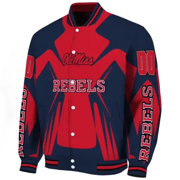personalized ole miss rebels spider mark red blue varsity jacket best selling.webp