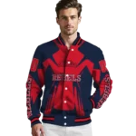 personalized ole miss rebels spider mark red blue varsity jacket best selling.webp