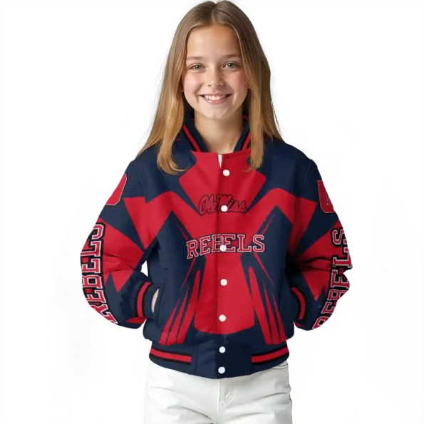 personalized ole miss rebels spider mark red blue varsity jacket top rated.webp