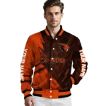 personalized oregon state beavers hexagon mesh orange black varsity jacket best selling.webp
