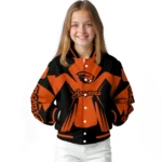 personalized oregon state beavers spider mark orange black varsity jacket best selling.webp