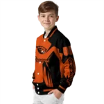 personalized oregon state beavers spider mark orange black varsity jacket best selling.webp