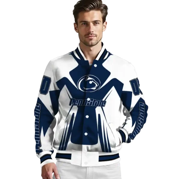 personalized penn state nittany lions spider mark blue white varsity jacket high quality.webp