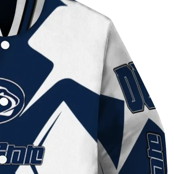 personalized penn state nittany lions spider mark blue white varsity jacket premium grade.webp