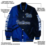 personalized pittsburgh panthers hexagon mesh royal blue black varsity jacket best selling.webp