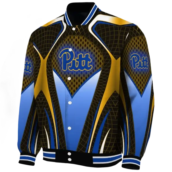personalized pittsburgh panthers mesh chest gold black varsity jacket best selling.webp
