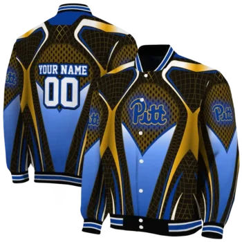personalized pittsburgh panthers mesh chest gold black varsity jacket fashion forward.webp
