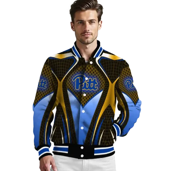 personalized pittsburgh panthers mesh chest gold black varsity jacket high quality.webp