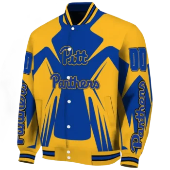 personalized pittsburgh panthers spider mark royal blue gold varsity jacket best selling.webp