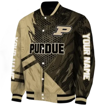 personalized purdue boilermakers hexagon mesh gold black varsity jacket best selling.webp