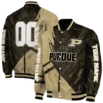 personalized purdue boilermakers hexagon mesh gold black varsity jacket best selling.webp